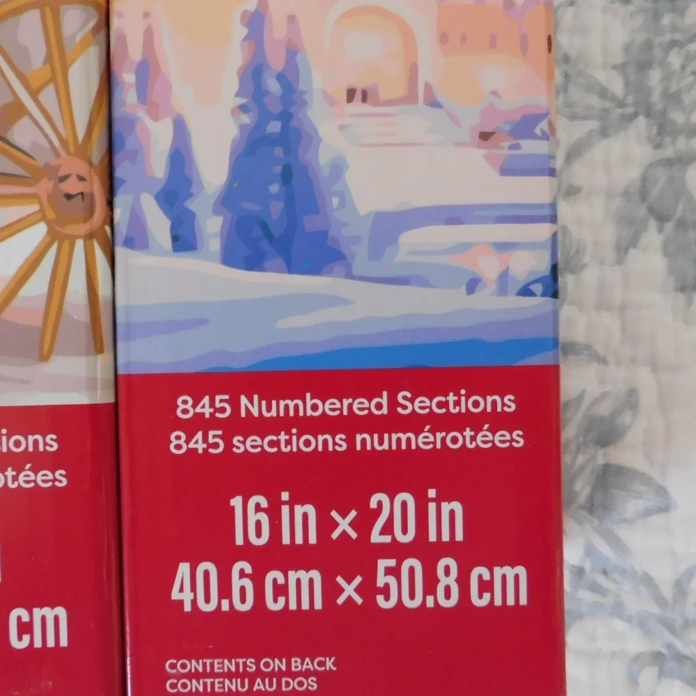 Lot of 3 Paint by Numbers Kit Winter Scenes Christmas Artist Loft